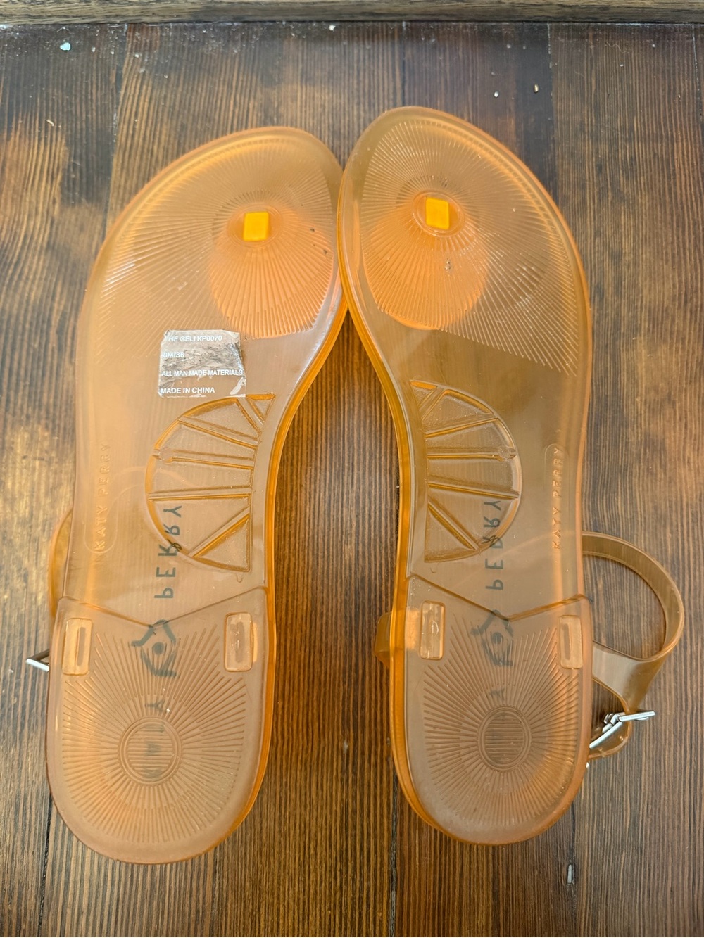 katy Perry Transparent Geli Sandals Jelly Orange Size 8 - Picture 2 of 2